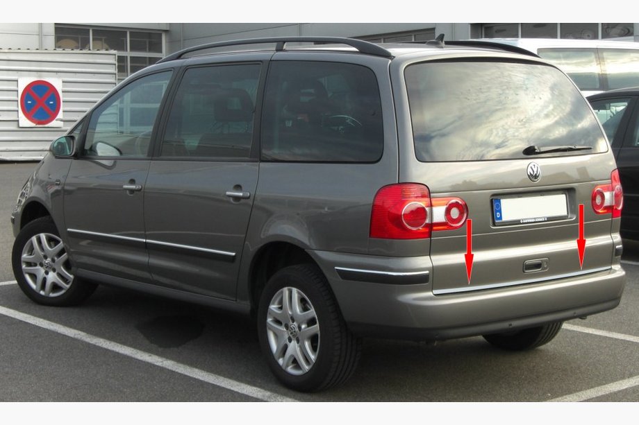 Volkswagen Sharan 1995–2010 Nerezová lišta hrany kufra Image