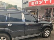 Toyota Land Cruiser Prado 120 2002–2009 Lišty na dverné stĺpiky (8 ks, nerez) fotografia 1