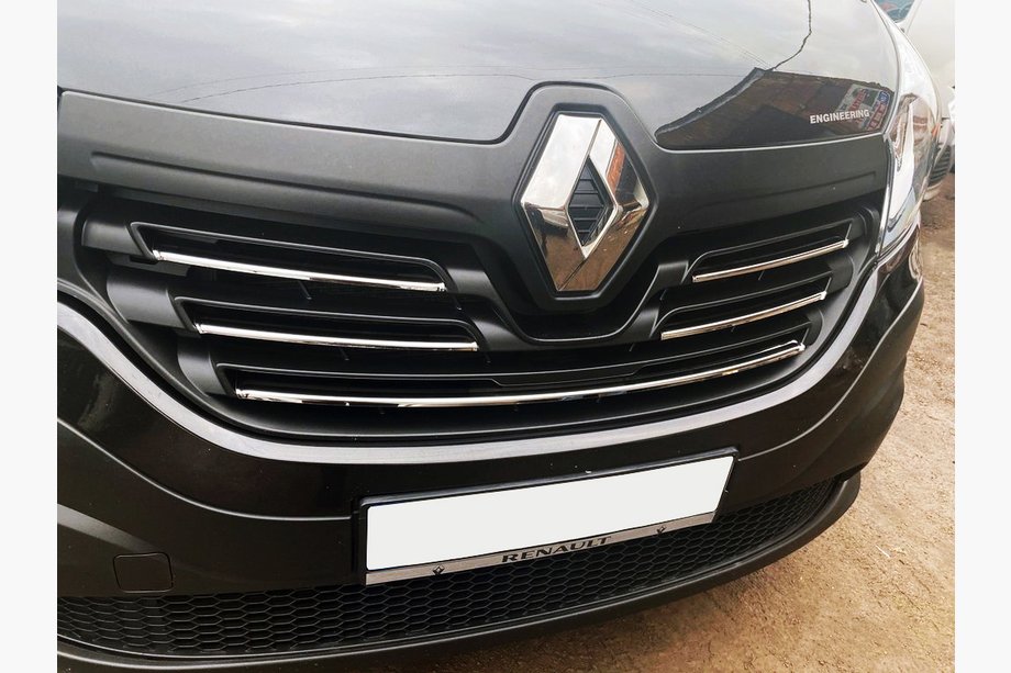 Renault Trafic 2015– Nerezové lišty na mriežku 2015-2019 (5 ks) Image