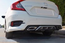 Honda Civic Sedan X 2016–2021 Rohové nástavce na zadný nárazník (na lakovanie) fotografia 2
