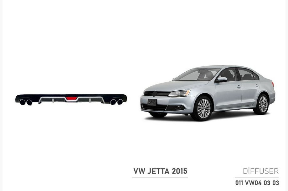Volkswagen Jetta 2011–2018 Nástavec na zadný difúzor (2014+, ABS, Čierna) Image