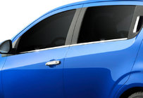 Chevrolet Aveo T300 2011–2020 Spodné okenné lišty (nerez) Hatchback, OmsaLine - talianska nehrdzavejuca ocel fotografia 3