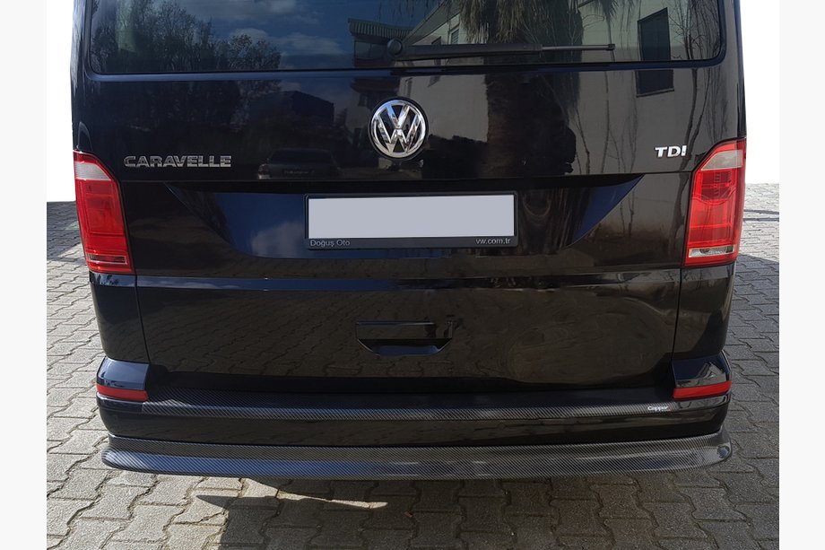 Volkswagen T6 2015–2024 Zadný lip nadstavec v karbónovom vzhľade (ABS) Image
