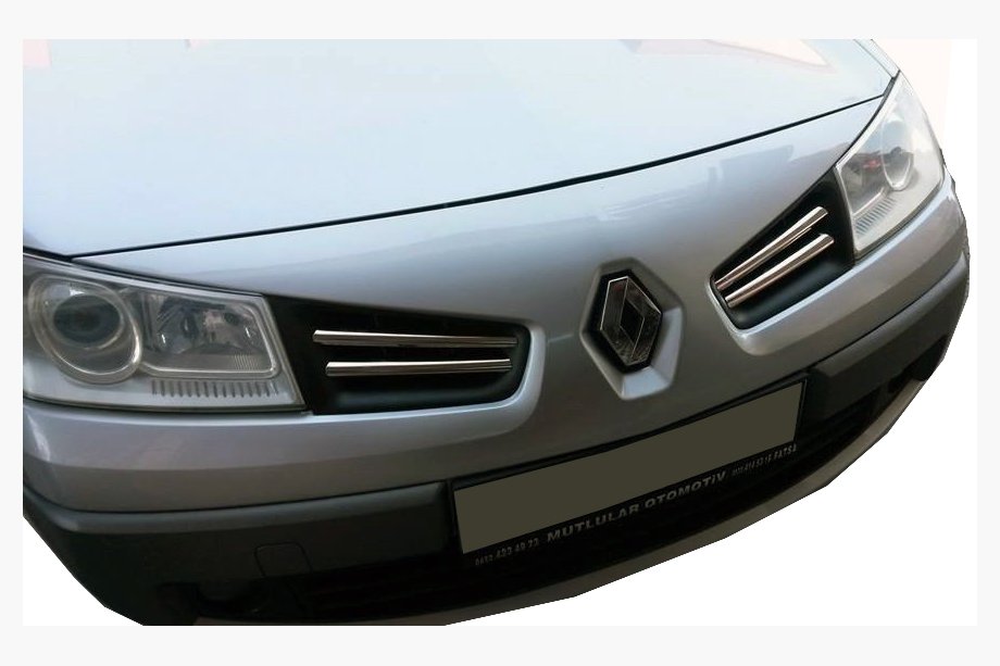 Renault Megane II 2004–2009 Lišty na mriežku chladiča (model 2006↗, 4 ks, nerez) Carmos - turecká oceľ Image