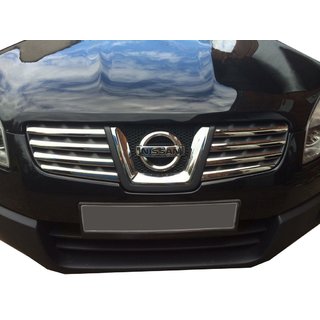 Nerezové lišty na masku chladiča (8 ks) Nissan Qashqai 2007–2010 fotografia 1