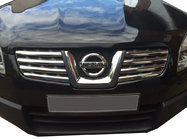 Nissan Qashqai 2007–2010 Nerezové lišty na masku chladiča (8 ks) Carmos - turecká oceľ fotografia 1