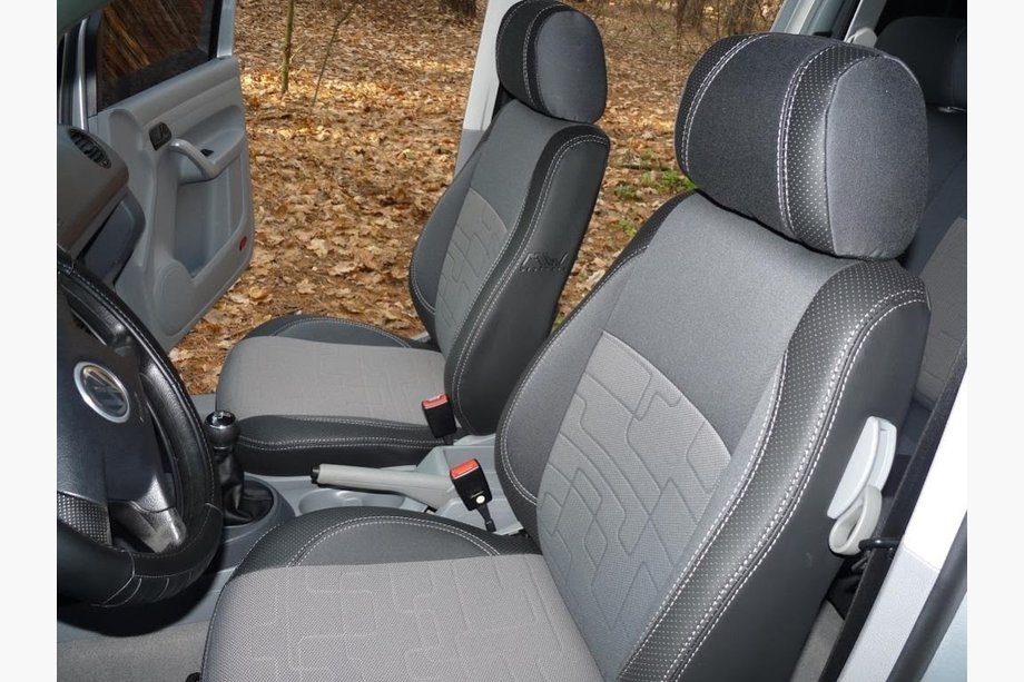Volkswagen Caddy 2010–2015 Autopoťahy (koženka↗látka, Premium) Celý interiér (5 miest) Fotografia 7