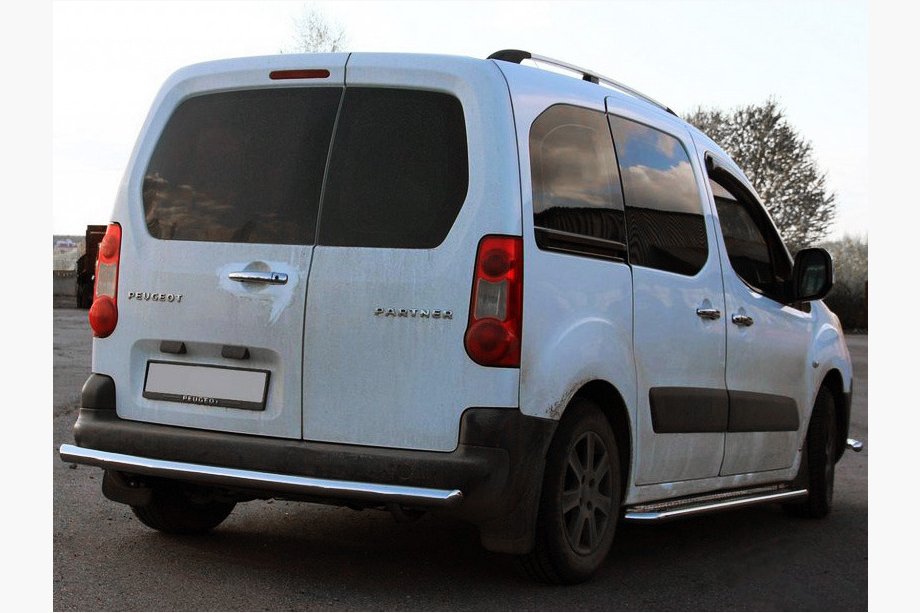 Peugeot Partner Tepee 2008–2018 Zadný ochranný rám AK002 (nerez) Image