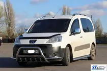 Peugeot Partner Tepee 2008–2018 Predný ochranný rám WT003-Plus (nerez) fotografia 2