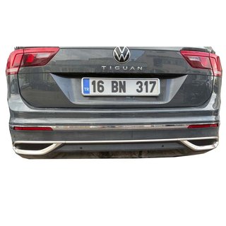 Krycie lišty – imitácia koncoviek výfuku 2020+ (3 ks, nerez) Volkswagen Tiguan 2016–2023 fotografia 2