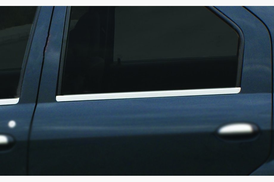 Renault Logan I 2005–2008 (Carmos) Ozdobné lišty okien (nerez) Image