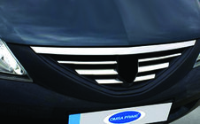 Dacia Logan MCV 2004–2014 Nerezové lišty na prednú mriežku fotografia 1