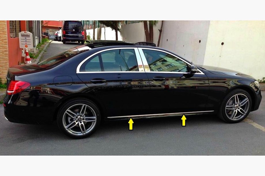 Mercedes Trieda E W213 2016–2023 Chrómová lišta na dverový molding typ-1 (4 ks, nerez) Image