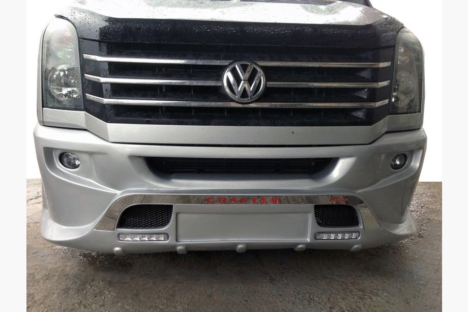 Volkswagen Crafter 2006–2016 Spojlerová lišta predného nárazníka 2012↗ (Sport-3, na lakovanie) Fotografia 2
