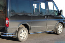 Ford Transit 2000–2014 Bočné prahové rúrky BB002 (2 ks, nerez) 70 mm, L1 (krátka) fotografia 1