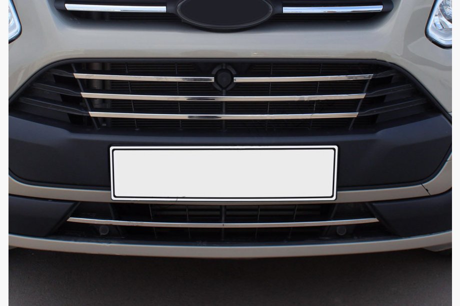 Ford Custom 2013–2022 Nerezové lišty na masku chladiča 2013-2018 (5 ks) OmsaLine – talianska nehrdzavejúca oceľ Image