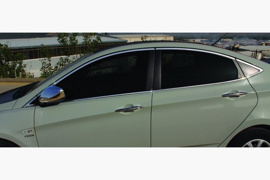 Hyundai Accent 2011–2017 Kompletná sada líšt okolo okien (14 ks, nerez) Image