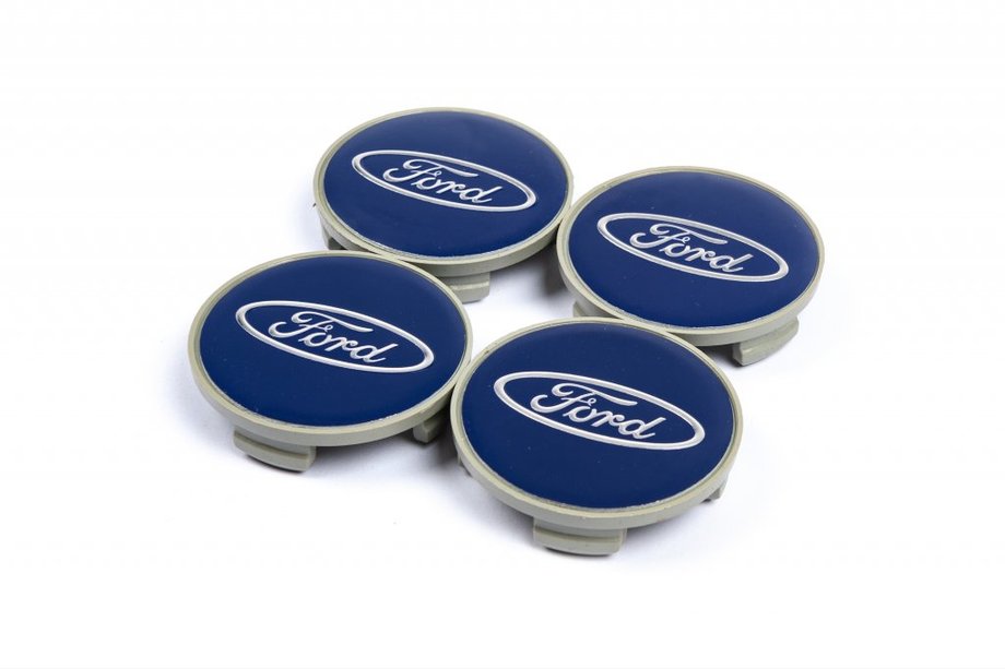 Ford Stredové krytky na disky 54,5/50 mm modré (4 ks) Image