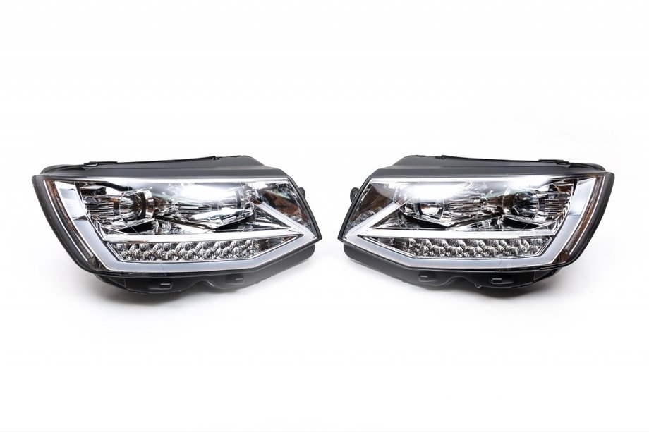 Volkswagen T6 2015–2024 Predné svetlomety s LED svetlami 2015-2019 (Silver, 2 ks) Image
