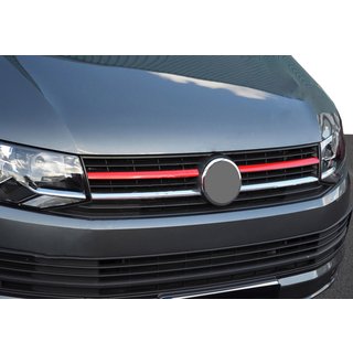 Lišty na hornú mriežku 2015-2019 (2 ks, červené) Volkswagen T6 2015–2024 fotografia 1