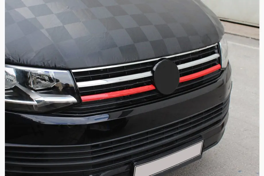 Volkswagen T6 2015–2024 Kryty spodnej mriežky 2015-2019 (2 ks, červené) Image