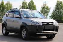 Hyundai Tucson JM 2004– Predný ochranný rám ST014 (nerez) fotografia 3