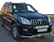Toyota Land Cruiser Prado 120 2002–2009 Predný ochranný rám ST014 (nerez) 60/42 mm fotografia 1
