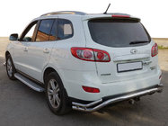 Hyundai Santa Fe 2 2006–2012 Zadný ochranný rám AK007-1 (nerez) fotografia 1