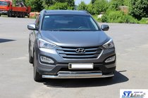 Hyundai Santa Fe 3 2012–2018 Predný ochranný rám ST014 (nerez) fotografia 5