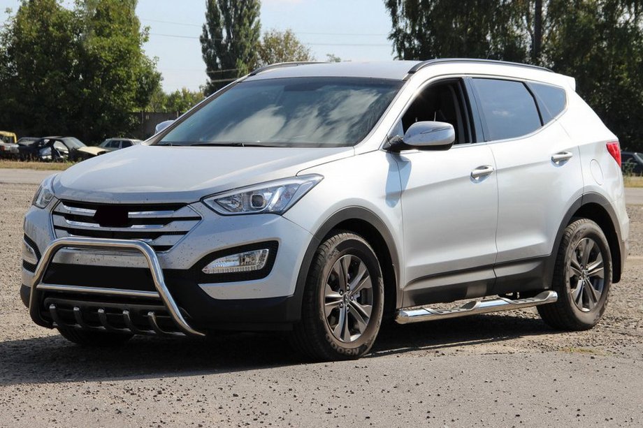 Hyundai Santa Fe 3 2012–2018 Predný ochranný rám WT003 (nerez) Image