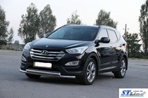 Hyundai Santa Fe 3 2012–2018 Predný ochranný rám ST014 (nerez) fotografia 4