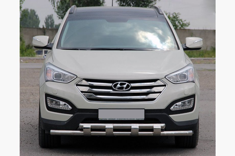 Hyundai Santa Fe 3 2012–2018 Predný ochranný rám ST015 (nerez) Image