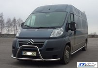 Fiat Ducato 2006–2025 Predný ochranný rám ST019 (nerez) fotografia 3