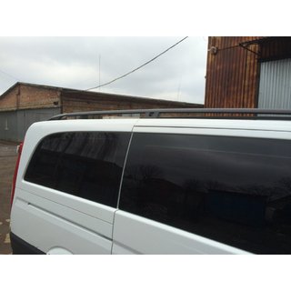 Čierne strešné lyžiny CAN Originálny dizajn (kovové nohy) Mercedes Viano 2004–2014 fotografia 3