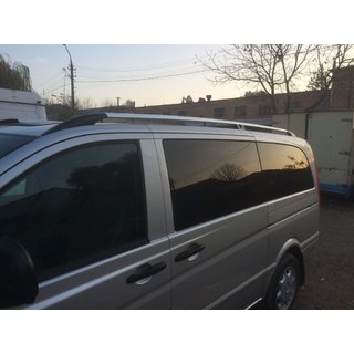 Chrómové strešné lyžiny CAN, originálny dizajn (kovové nohy) Mercedes Viano 2004–2014 fotografia 3