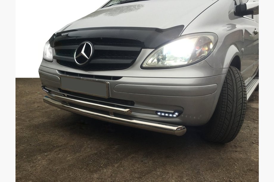 Mercedes Vito W639 2004–2014 Predný ochranný rám ST014 (nerez) 2004-2010, Ø70→48 mm Fotografia 5