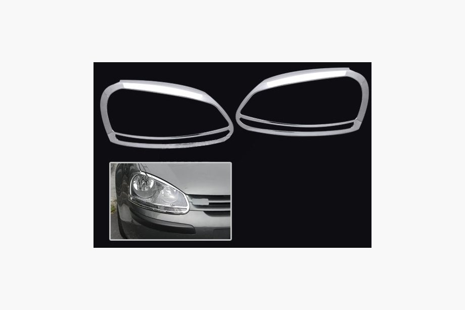 Volkswagen Golf 5 2003–2009 Chrómové kryty predných svetlometov (2 ks, plast) Image