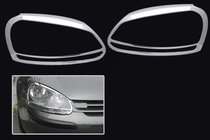 Volkswagen Golf 5 2003–2009 Chrómové kryty predných svetlometov (2 ks, plast) fotografia 1