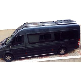 Strešné lyžiny Shark (čierne pätky) Mercedes Sprinter W906 2006–2018 fotografia 1