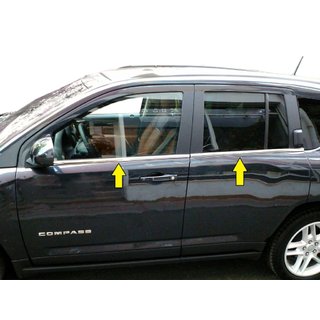 Spodné lišty okien (nerez) Jeep Compass 2006–2016 fotografia 1