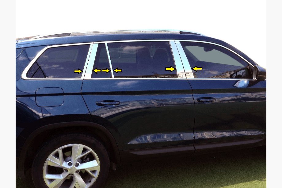 Skoda Kodiaq 2016–2023 Lišta stĺpikov dverí (nerez) Image