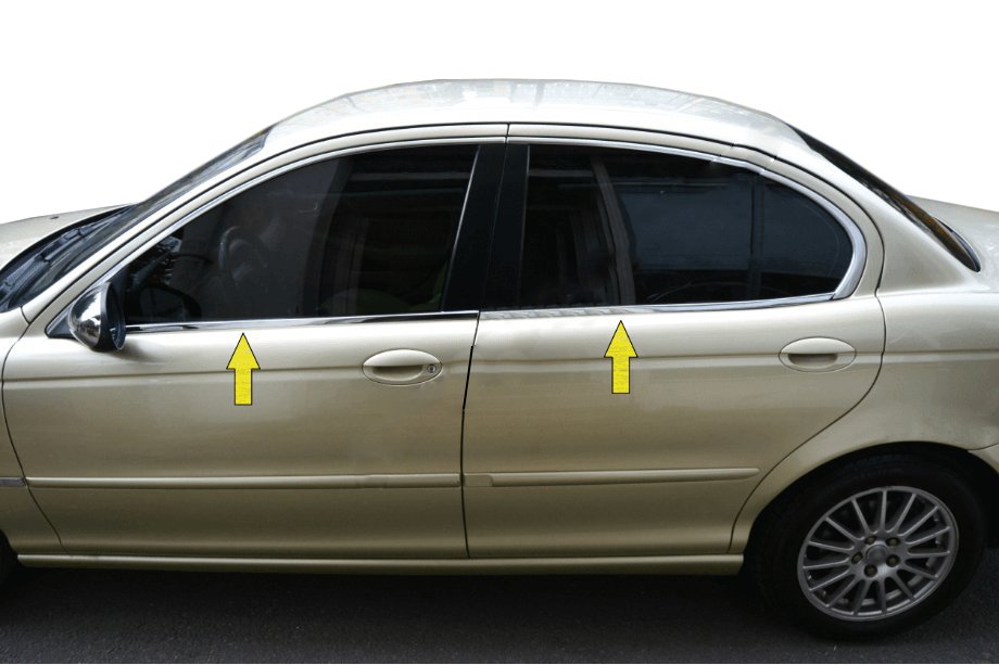 Jaguar X-Type 2001–2009 Spodné lišty okien (nerez) Image