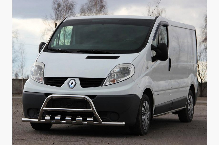 Renault Trafic 2001–2015 Predný ochranný rám s bočnými tyčami WT003-15 (nerez) Image