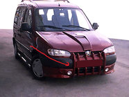 Citroen Berlingo 1996–2008 Nástavec na predný nárazník "Tesáky" (na lakovanie) fotografia 2