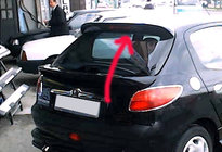 Peugeot 206 1998–2024 Clona nad čelné sklo (na lakovanie) fotografia 1