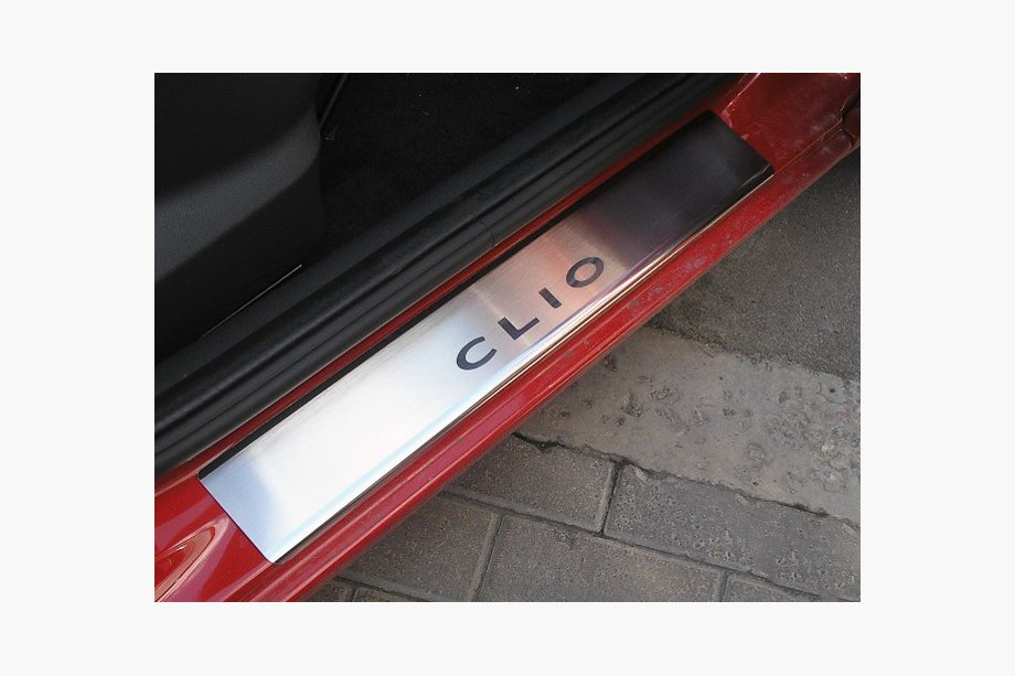 Renault Clio III 2005–2012 Nerezové prahové lišty Nataniko (4 ks) Premium - 3M lepiaca páska, 0,8 mm Image