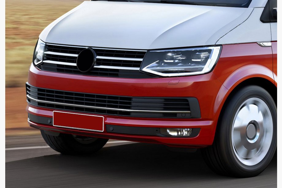Volkswagen T6 2015–2024 Kryty mriežky nárazníka 2015-2019 (3 ks, nerez) Image