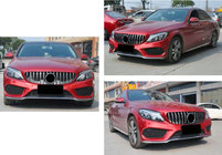 Mercedes C-class W205 2014–2021 Predná maska Panamericana GT (pre Avantgarde/AMG-Line/C43 AMG) 2018+, s kamerou fotografia 9