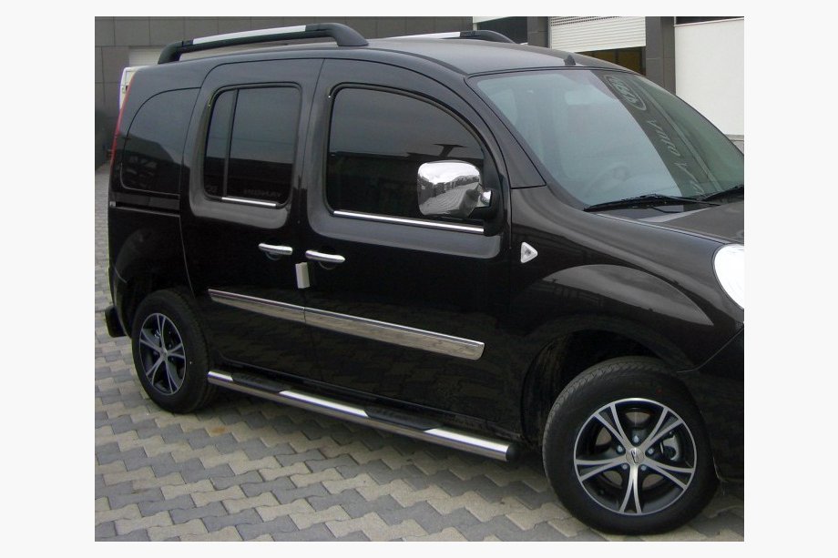 Renault Kangoo 2008–2020 Bočné prahové rúrky BB002 (2 ks, nerez) 60 mm, krátky rázvor Image