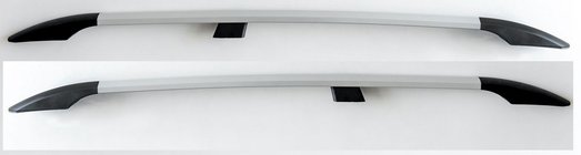 Volkswagen Caddy 2004–2010 Strešné pozdĺžne nosiče sivá metalíza (plastové pätky) fotografia 1